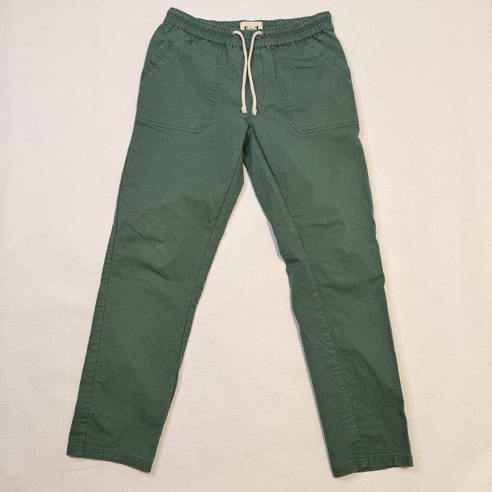 Pact Pants Womens Small Green Jogger Elastic Waist Organic Cotton Stretch Canvas
